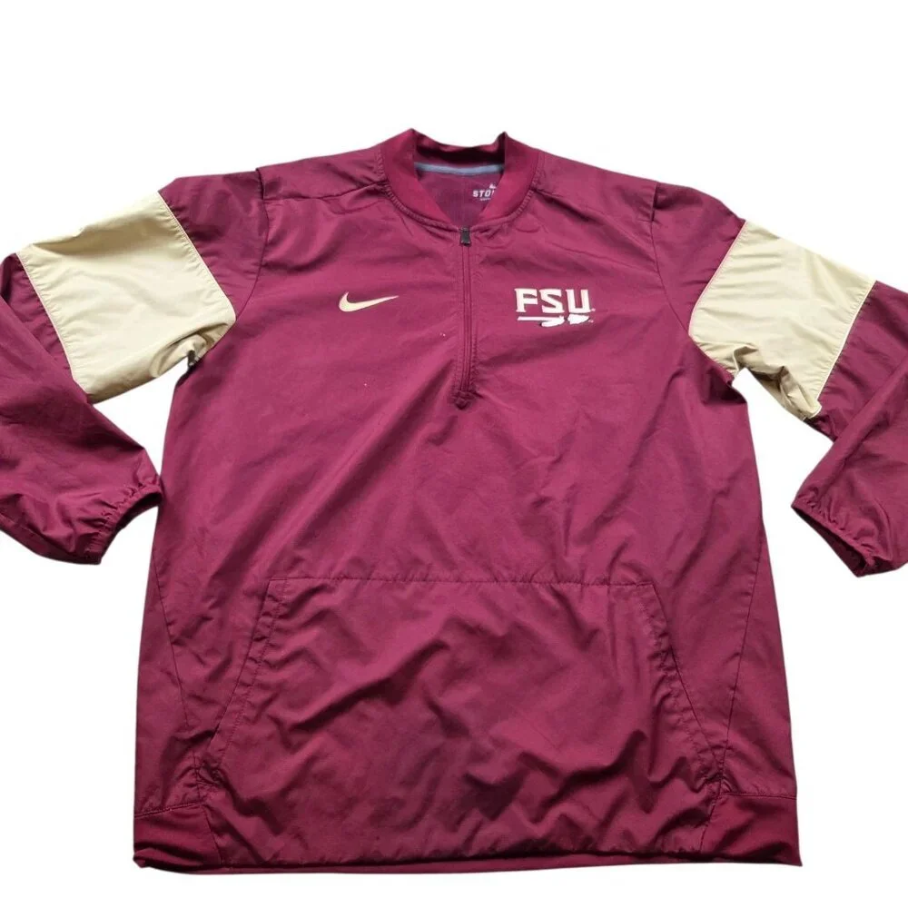 Nike Pullover Men's Large Storm-Fit 1/4 Zip Windbreaker Florida State READ